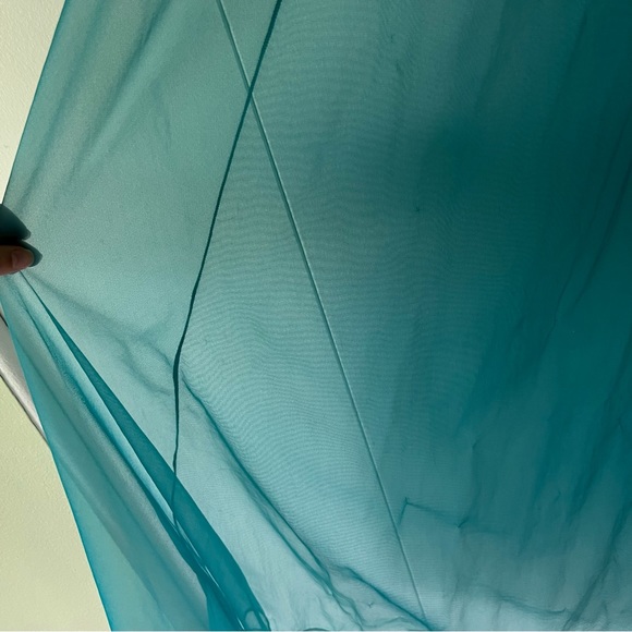 Rare Vintage 1980’s Faris Lingerie Set Teal Blue Ruffle Sheer Made in USA - Picture 12 of 12